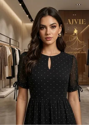 Black Knee Length One Piece By AJVIE