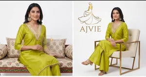 Silk 2 Piece Plazo Set Suit by AJVIE
