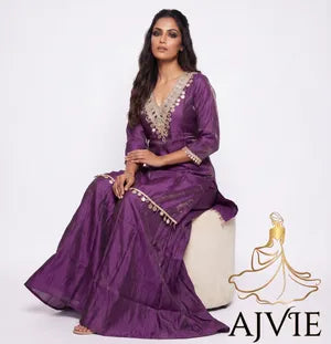 Silk 2 Piece Plazo Set Suit by AJVIE